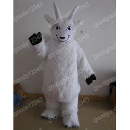 Christmas Lovely White Goat Mascot Costumes Halloween Fancy Party Dress Cartoon Character Carnival Xmas Advertising Birthday Party Costume Outfit