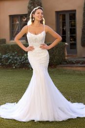 New Graceful Mermaid Lace Wedding Dresses A Line Formal Occasions Bridal Gowns 02