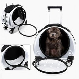 Carrier Pet Trolley Travel Bag Cat Carrier Bag Breathable Pet Backpack Portable Cat Bag Carrying For Dogs Large Space Cat Backpack