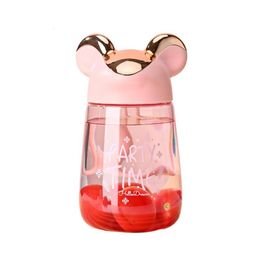 Water Bottles Water Bottle 400ml Universal Large Capacity Visible Design Summer Travelling Mini Cute Water Juice Bottle Daily Use 230428