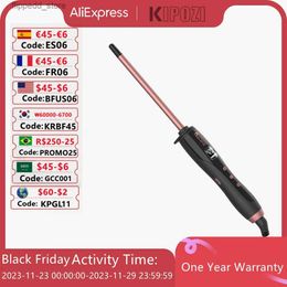 Curling Irons 2023 KIPOZI Thin Curling Wand 9mm Small Curling Iron for Short Long Hair Ceramic Barrel Curling Wand Beauty Hair Styles Q231128