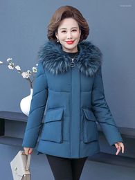 Women's Trench Coats Fdfklak XL-5XL Plus Size Mother's Winter Coat Cotton Middle-Aged Elderly Short Jacket Women Casual Manteau Femme Hiver