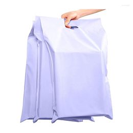 Storage Bags 50Pcs Light Purple Envelope Mailing Portable Tote Express Courier Pouches D2W Biodegradable Clothes Bag With Handle