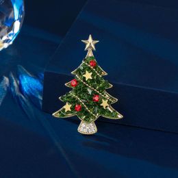 New Christmas Gift European and American Holiday Atmosphere Coat Sweater Accessories Corsage Fixed Pin Christmas Tree Brooch