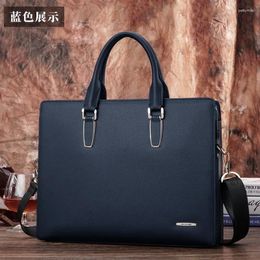 Briefcases Briefcase Business Casual Men's Portable Office Leather Bag Storage Large Capacity Simple Shoulder Crossbody With Password Lock