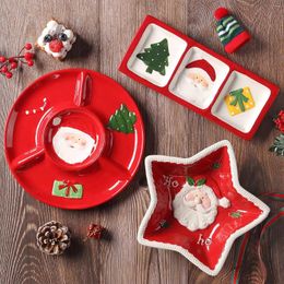 Plates Christmas Dessert Plate Tableware Vegetable Household French Retro Breakfast Western