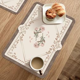 Table Mats European Style Leather Dining Mat Waterproof Anti Scalding Meal Luxury Placemat For Tableware