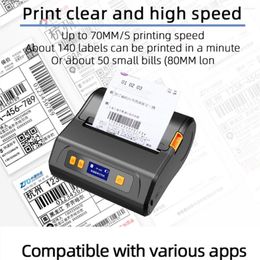 80mm Thermal Label Printer Receipt Bar QR Code Sticker Machine USB Bluetooth Printing