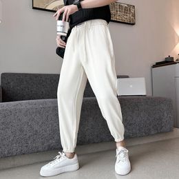 Pants Hot Sale Summer Ankle Length Loose Harem Pants Men Clothing 2022 Fashion Drape Ice Silk Casual Joggers Trousers Hip Hop Black