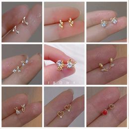 Stud Mini Exquisite Silver Plated Copper Women Earings Simple Flower Deer Sweet Teen Stud Earrings Pierced Korean Earrings Jewelry W0428