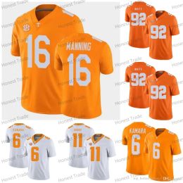 Tennessee Custom Volunteers Football Jersey Alvin Kamara 16 Peyton Manning 11 Joshua Dobbs Jason Witten NCAA College Mens Women Youth Jersey High