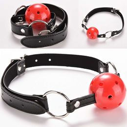 Sex Toy Massager Pu Leather Band Mouth Gag Female Oral Fixation Stuffed Ball Flirting Bdsm Toy Party Tool Drop Shipping