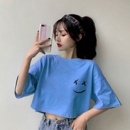 Women's T-Shirt Cropped T-shirt Sexy Korean Clothing Grunge Y2k Fashion Women Tops Short Sleeve T-shirts Crop Top Vintage Designer Urban 230428