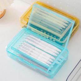 Durable Pencil Case Stackable Box Capacity Transparent Plastic Double Layer Stationery Organizer For Students