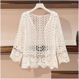 Womens Knits Tees Spring And Fall Korean Temperature Wire Woman Casual Cardigan Long Arm Renda Close West Style All Top Games Drop Del Dhcyw