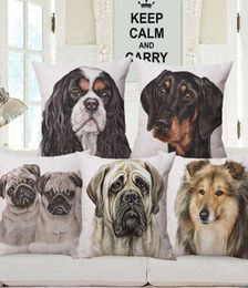 CushionDecorative Pillow Doberman Golden Retriever Pug Bichon Frise Norwich Terrier Dog Cushion Cover Case For Modern Home Decora2350505