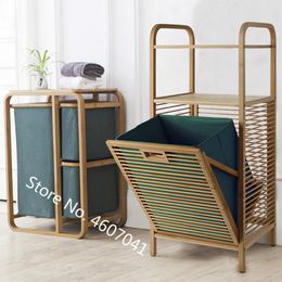 Organization Bencross multifunction bathroom hamper clothes dirty clothes storage bathroom rack laundry frame bamboo