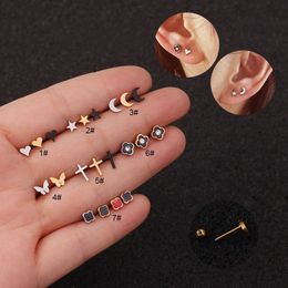 Mens Womens Universal Earrings Stud Stainless Steel Earring Studs Ear Holes Small Ear Bone Nails Simple Personalised Piercing Trendy Hip Hop Punk Jewellery Wholesale