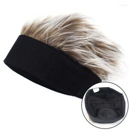 Berets Men Women Sun Visors Caps With Hair Retro Street Style Wig Hat Adjustable Sport Casual Cap Short Hairs Cover Novelty Visor Hats