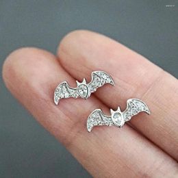 Stud Earrings CAOSHI Stylish Delicate Bat For Women Silver Color Shiny Zirconia Jewelry Trendy Female Accessories Daily Life