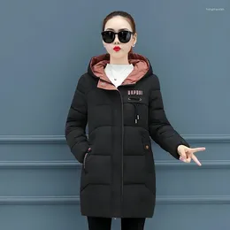 Women's Trench Coats Jackets Nice Hooded Slim Long Parkas Female Winter Solid Plus Size Korean Style Stand Collar Thick Cold Coat Ladies
