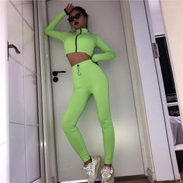 Yoga Outfits 2023 Autumn Winter Tracksuit For Women Solid Color Long-sleeved T-shirt Trousers Sports Set Two-piece