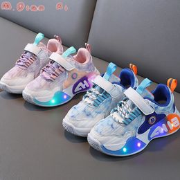 Boots Tenis Children LED Shoe Boys Girls Lighted Sneakers Glowing for Kids Soft Soled Breathable Casual Infant Toddler Baby Shoes 231127