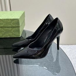 Luxury women high heel shoes red shiny bottoms pointed toes thin heels black nude patent leather woman pumps with dust bag dress shoes