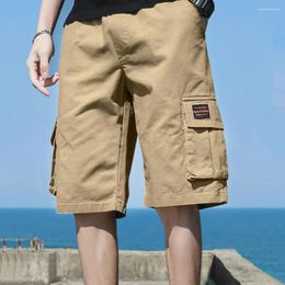 Men's Shorts Men Summer Casual Breathable Sport Streetwear With Elastic Waist Multi Pockets Loose Fit