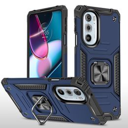 Phone Cases For Motorola Edge Plus G Stylus Power Play Pure Fast 4G 5G With Ring Portable Kickstand Metal Bracket 4 Corners Full Protection Cover