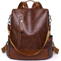 Backpack 2023 Womens Designer High Quality Soft Leather Simple Fashion Large Capacity Antitheft Shoulder Bags 231124