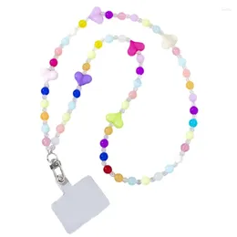 Choker Colourful Beaded Phone Anti-Lost Long Lanyard Charm Neck Hanging Rope T8DE