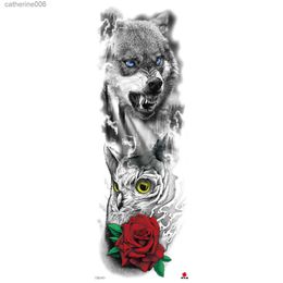 Tattoos Coloured Drawing Stickers Waterproof temporary tattoo stickers tiger ghost head rose fake tattoo stickers female rose peony tattoo DIY water transfer tattL