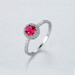 Charming Ruby s925 Silver Ring Women Fashion Luxury Brand 3A Zircon Synthetic Gem Ring Female Star Same Style Wedding Party Jewellery High-end Valentine's Day Gift