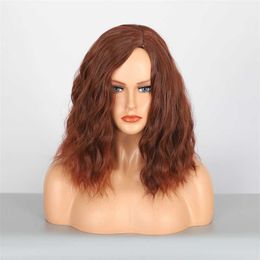 Synthetic Wigs 2023 Wig Women's Ffy Water Wave Bobo Head Shoulder Length Short Curly Hair Cover