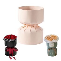 Packaging Paper Round Bouquet Stereotypes Flower Wrapping Paper Thick Card Matt Floral Waterproof Packaging Material 4 Sets 231127