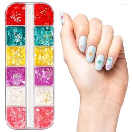 Nail Glitter Cherry Blossoms Sequins 3D Holographic Colourful Flower Gold/Silver Bead Art Charms Decoration PH178-1