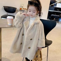 Jackets Baby Girls Faux Fur Children's Mink Clothing Colourful Warm Coats Padded Thick Parkas Furry Clothes