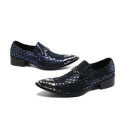 2023 Leisure Pointed Toe Black Office Shoes Elegant Slip on Large Size Formal Shoes Italian Man Real Leather Evening Shoes