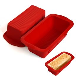 Baking Moulds Silicone Cake Mold Rectangle Pan Bakeware Bread Toast Candy Form Dishes Pastry Tools Loaf Pans 231128