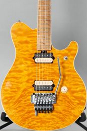 besr Electric guitar signed by Ernie Ball Music Man, EV H Eddie Van Halen, Amber Quilt Top, 1994 258