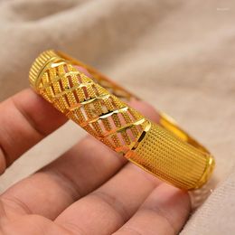 Bangle Wando Dubai Turkey Gold Color Wedding Bangles For Women Bride Can OPen Bracelets Ethiopian/france/African/Dubai Jewelry Gifts