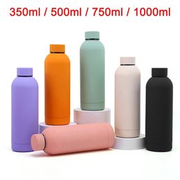 Water Bottles 304 Stainless Steel Vacuum Insulated BottleMini Thermos Large Capacity American Style Jug Frosted Outdoor Sports Bottle 231128