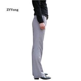 Pants Men Flared Boot Cut Trousers No Lroning Required Business Casual British Office Slim Comfortable Formal Bottom White Suit Pants