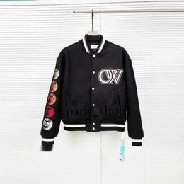 Offs Men's Jackets Mens Designer Off Windbreaker Varsity Vintage Puffer Loose Long Baseball Hip Hop Harajuku Offs White Letter Embroidery 8 128