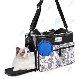 Carrier Dog Cat Carrier Bag Pet Travel Shoulder Bag Free Folding Bowl Comfort Handbag