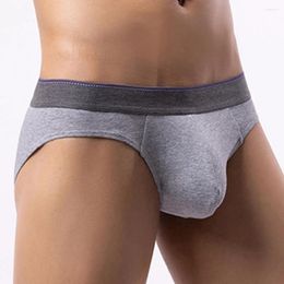 Underpants Men Sexy Enhance Peni Pouch Panties Cotton Middle Waist Briefs Thong Scrotum Bulge Lingerie Male Underwear