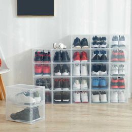 Boxes Bins New Clamshell Stackable Dustproof Shoes Storage Container Display Box Organiser W0428