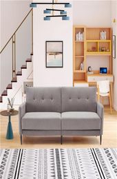 Living Room Furniture Orisfur Linen Upholstered Modern Convertible Folding Futon Sofa Bed for Compact Living Space Apartment Do6145044