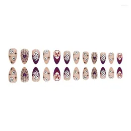 False Nails Manicure Purple With A Glossy Texture Long-lasting Beauty Safe And Non-toxic Easy To Wear Fake Almond Shaped Ms